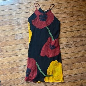 Awesome high neck/halter mini dress. So flattering!